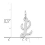 14k White Gold Small Script Letter L Initial Charm - Image 3