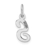 14k White Gold Small Script Letter S Initial Charm - Image 4
