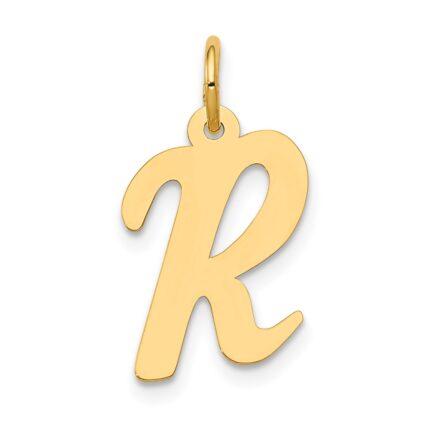 14k Medium Script Letter R Initial Charm