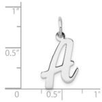 14k White Gold Medium Script Letter A Initial Charm - Image 4