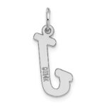 14k White Gold Medium Script Letter J Initial Charm - Image 4