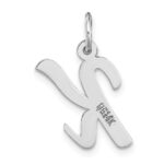14k White Gold Medium Script Letter K Initial Charm - Image 4