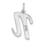 14k White Gold Medium Script Letter N Initial Charm - Image 4
