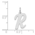 14k White Gold Medium Script Letter R Initial Charm - Image 3
