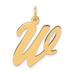 14k Large Script Letter W Initial Charm