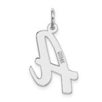 14k White Gold Large Script Letter A Initial Charm - Image 3