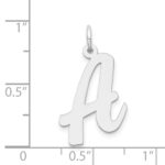 14k White Gold Large Script Letter A Initial Charm - Image 4