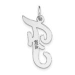 14k White Gold Large Script Letter F Initial Charm - Image 4
