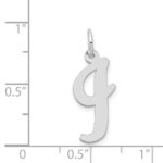 14k White Gold Large Script Letter I Initial Charm - Image 3