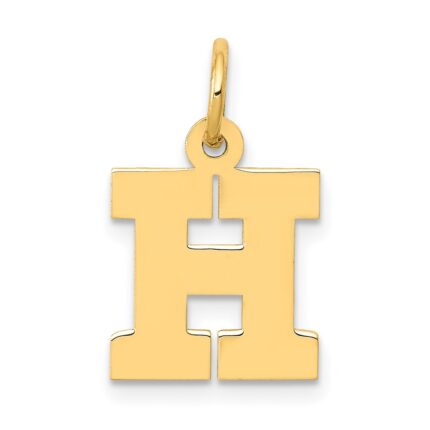 14k Small Block Letter H Initial Charm