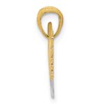 14K and White Rhodium Polished Hearts with Wings Pendant - Image 2