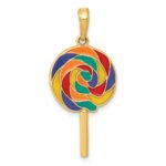 14k 3-D Multi-color Enameled Lollipop Pendant