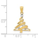 14k and White Rhodium Christmas Tree Pendant - Image 4