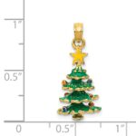 14k 3-D Enameled Christmas Tree Pendant - Image 4
