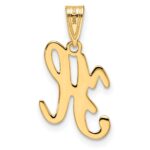 14KY Script Letter H Initial Pendant - Image 3