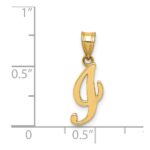 14KY Script Letter I Initial Pendant - Image 4
