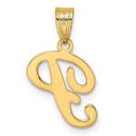 14KY Script Letter P Initial Pendant - Image 3