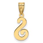 14KY Script Letter S Initial Pendant - Image 3
