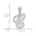 14KW White Gold Script Letter C Initial  Pendant - Image 4