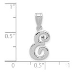 14KW White Gold Script Letter E Initial Pendant - Image 4