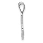 14KW White Gold Script Letter H Initial Pendant - Image 2