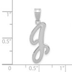 14KW White Gold Script Letter J Initial Pendant - Image 4